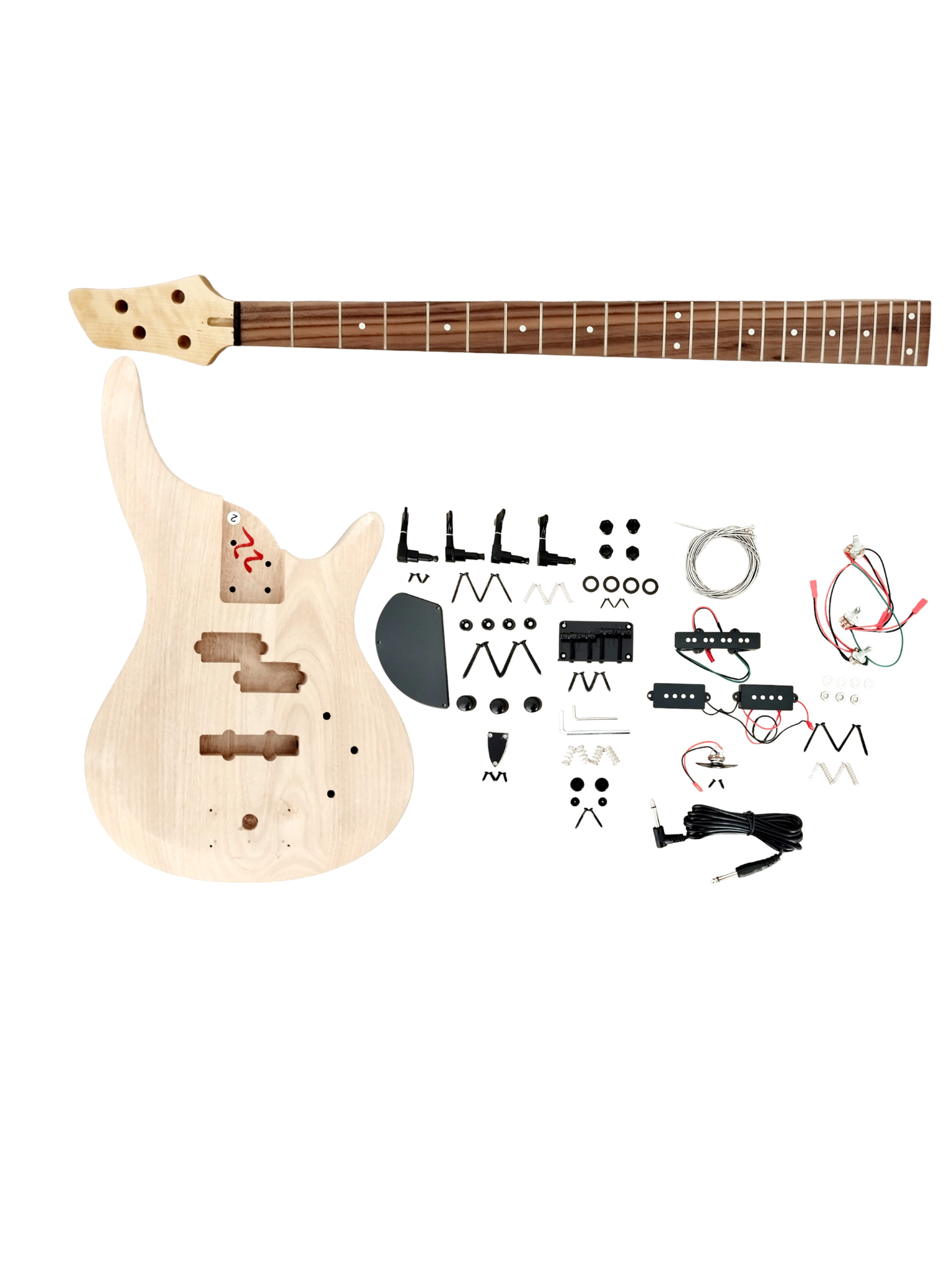 B325DIY Solid Okoume body Electric Bass Guitar DIY Kit w/Bonus