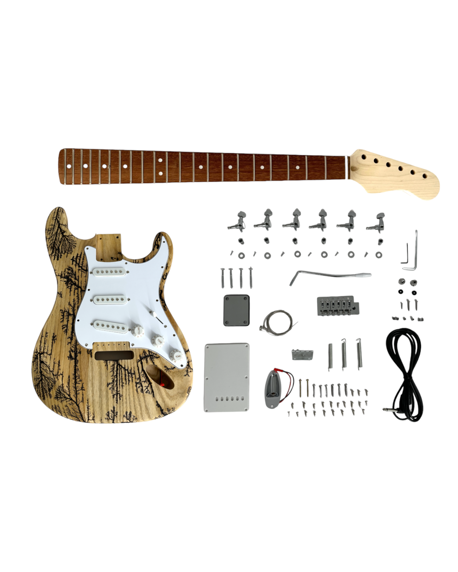Onvoltooide Accessoireset Voor Het Maken Van Elektrische Gitaren Esdoorn Body Met Harde Esdoorn Hals En Palissander Toets Diy Elektrische Gitaar Kit (Color : 01