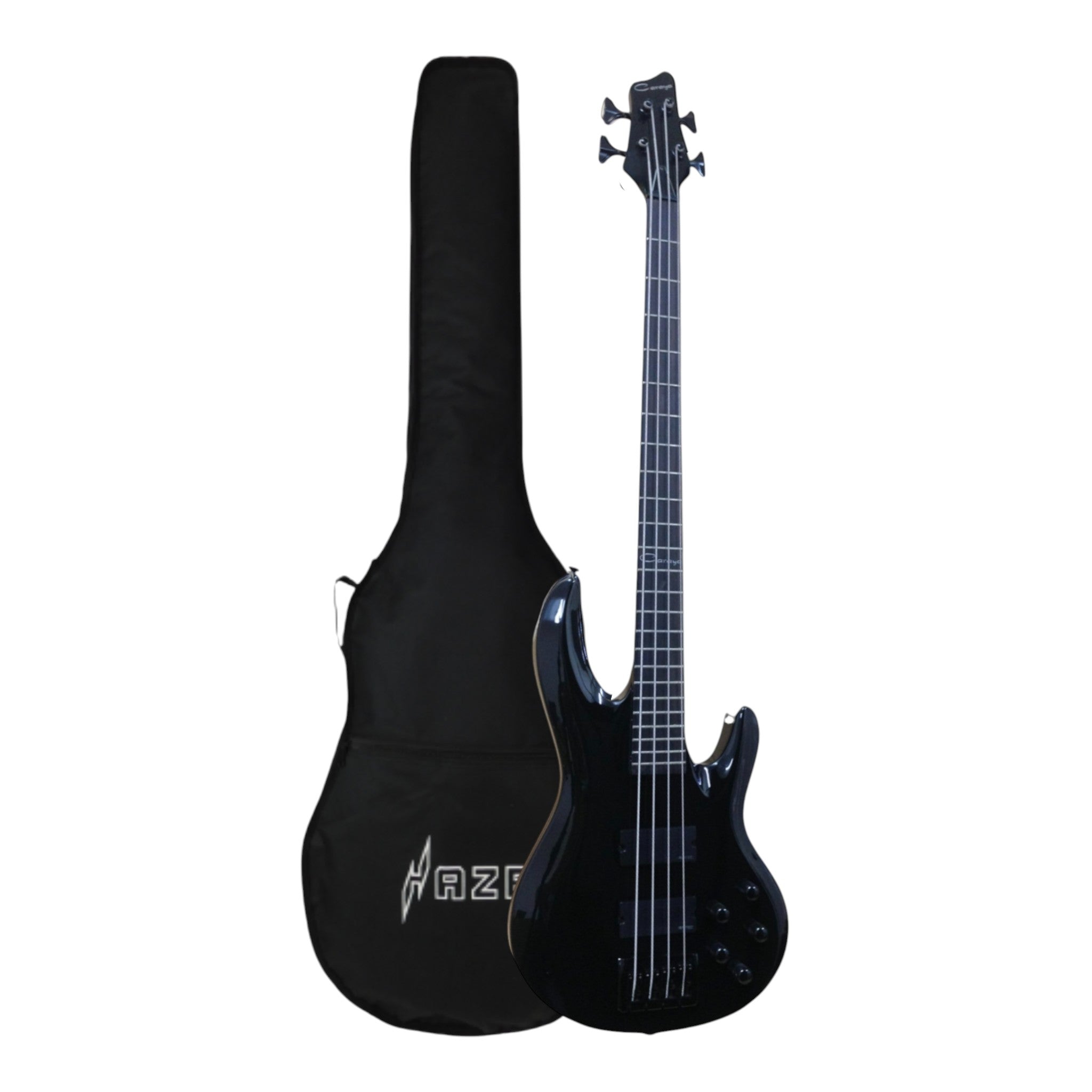 Haze SPB3270BK Fretless 4-String Electric Bass Guitar,Black,Neck
