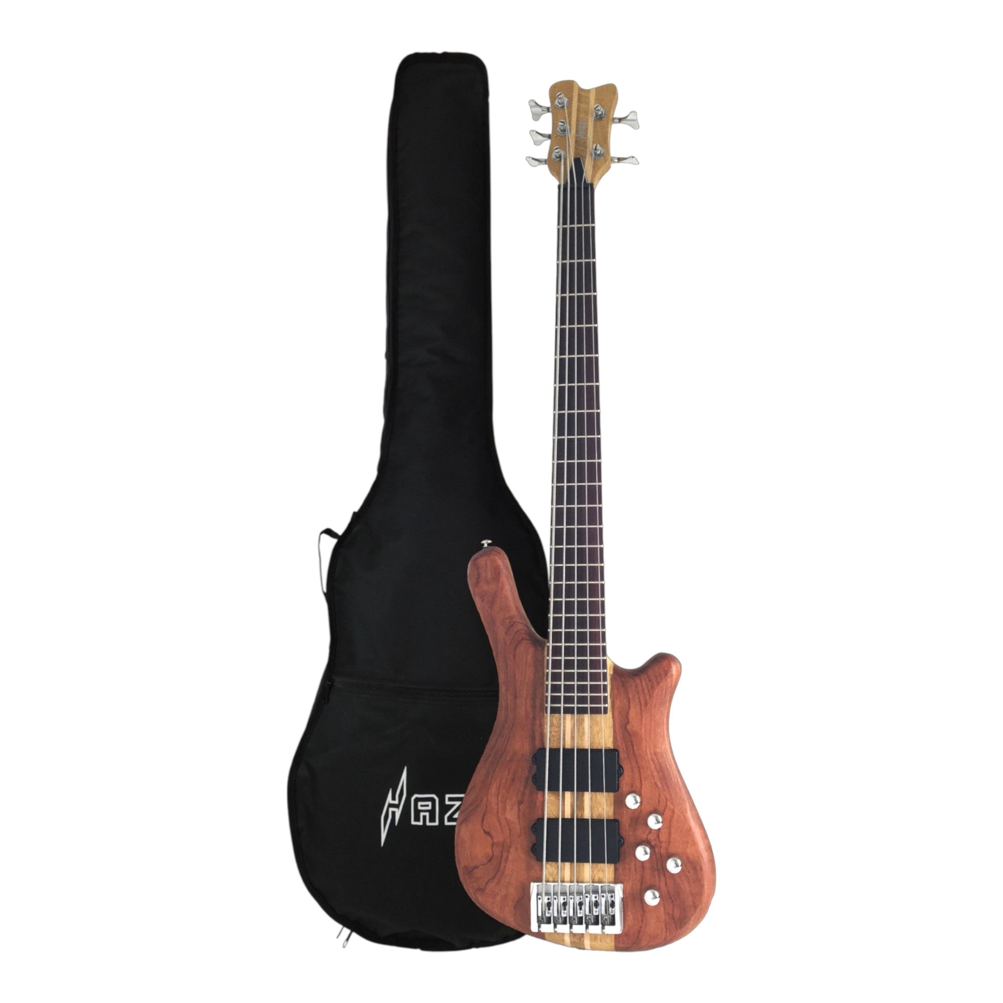 Haze 5-String Active Humbucker Padauk Wood WR Electric Bass Guitar
