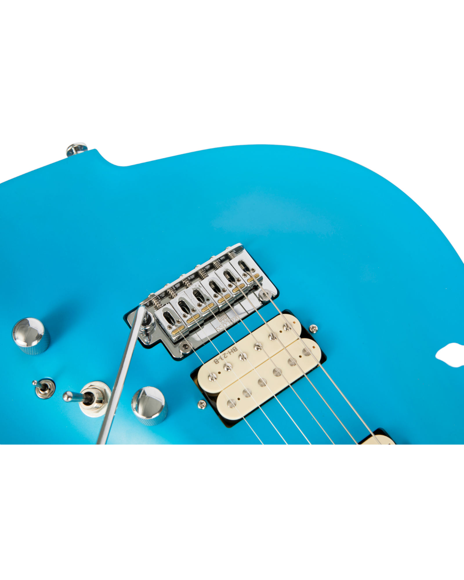 Koloss GT45P Electric Guitar with Chambered Aluminum Body - Black/White/Blue/Natural