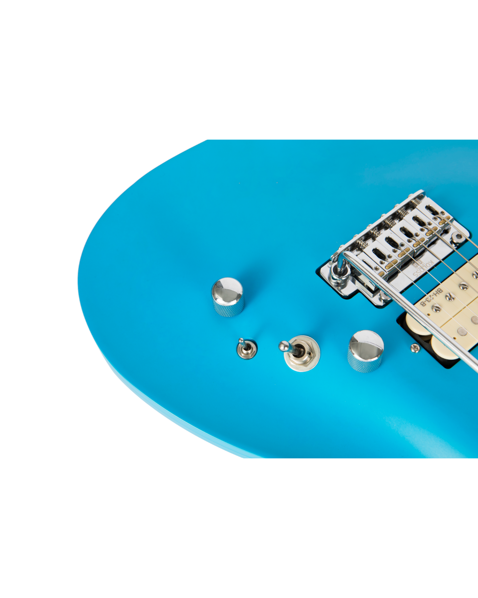 Koloss GT45P Electric Guitar with Chambered Aluminum Body - Black/White/Blue/Natural