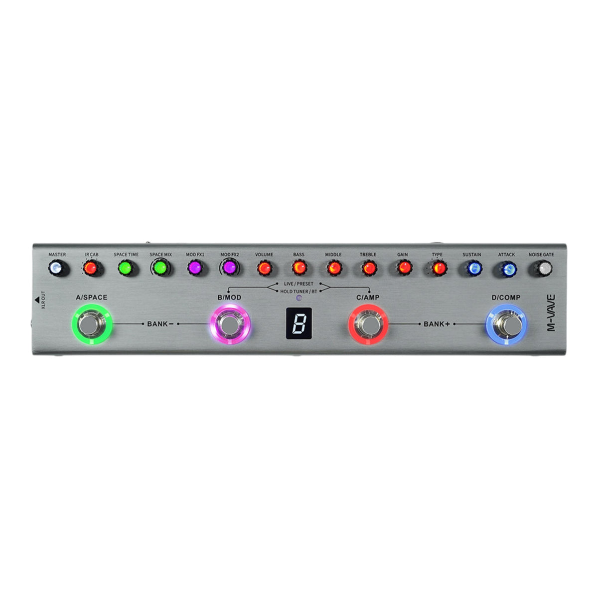 M-VAVE TANKB Rechargable Electric Bass Multi-Effects Processor w/ Built-In Looper & USB Audio Interface