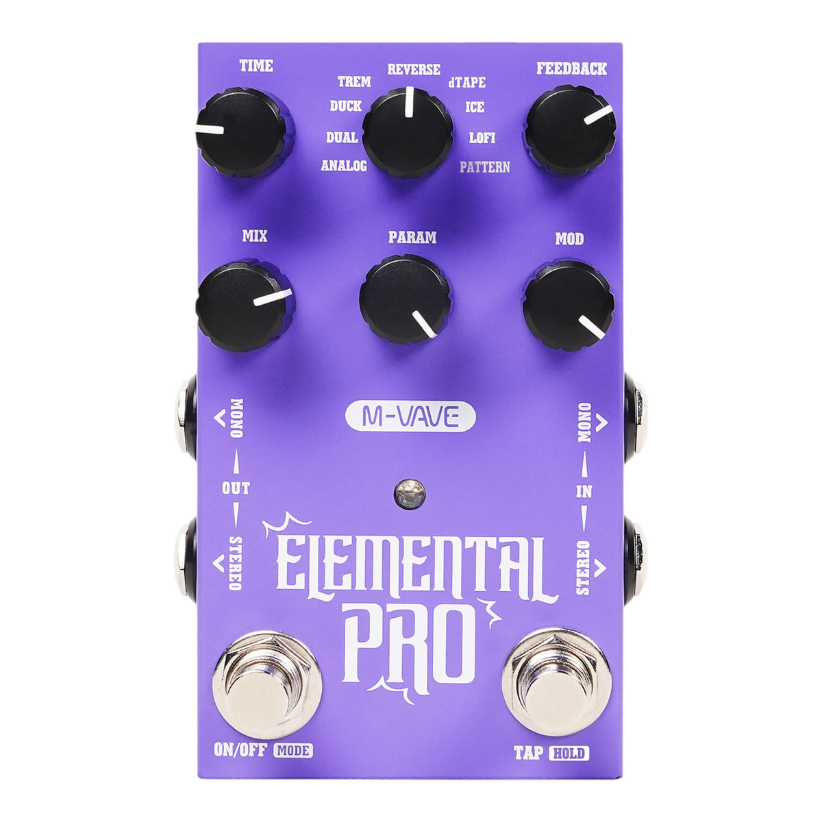 M-VAVE ELEMENTALPRO Stereo Digital Delay Effects Pedal w/ HOLD Sustain & Tap Tempo