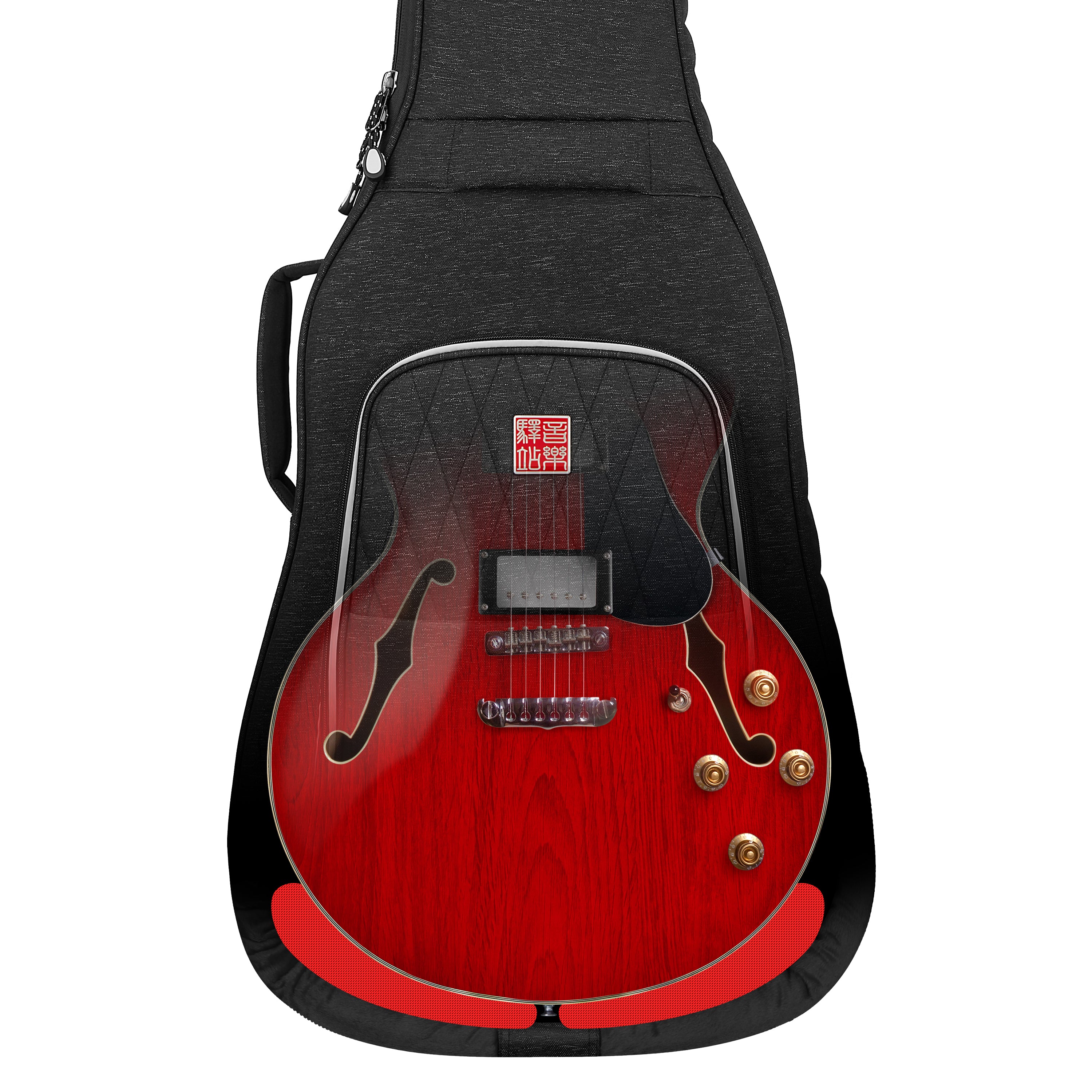 Music Area TANG30 30mm Padded Weather-Proof Semi-Hollow Electric Guitar Gig Bag w/ Multi Handles  - TANG30ES335BLK