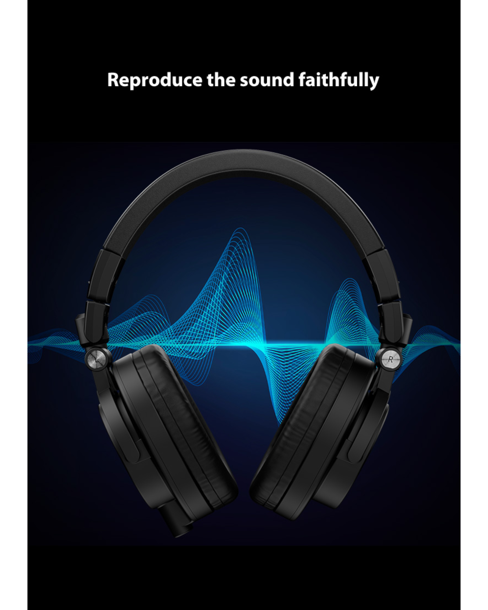 Joyo Professional Monitor Headphones w/ Built-In Retractable Cable & Swivelling Design - JMH01