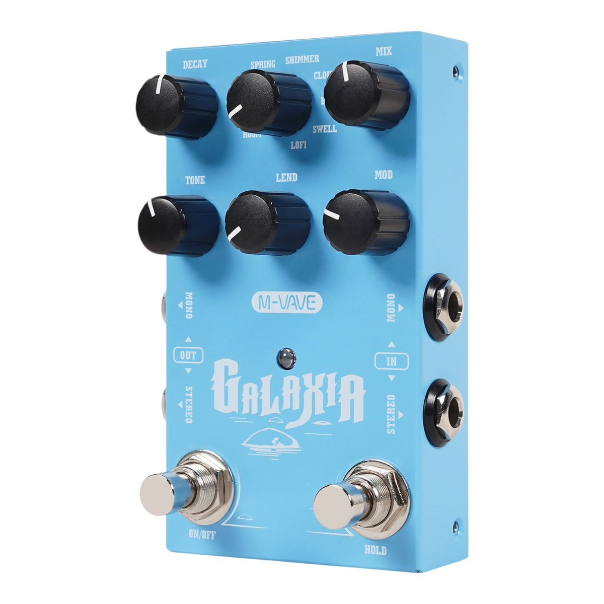 M-VAVE GALAXIA Stereo Digital Reverb Effects Pedal w/ HOLD Freeze & Natural Tail Fade-Out