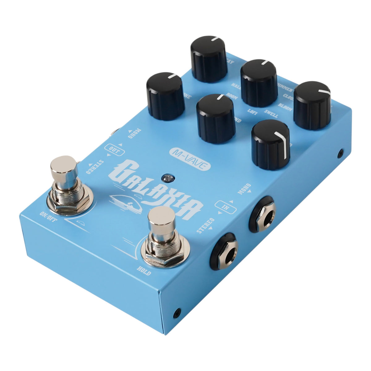M-VAVE GALAXIA Stereo Digital Reverb Effects Pedal w/ HOLD Freeze & Natural Tail Fade-Out