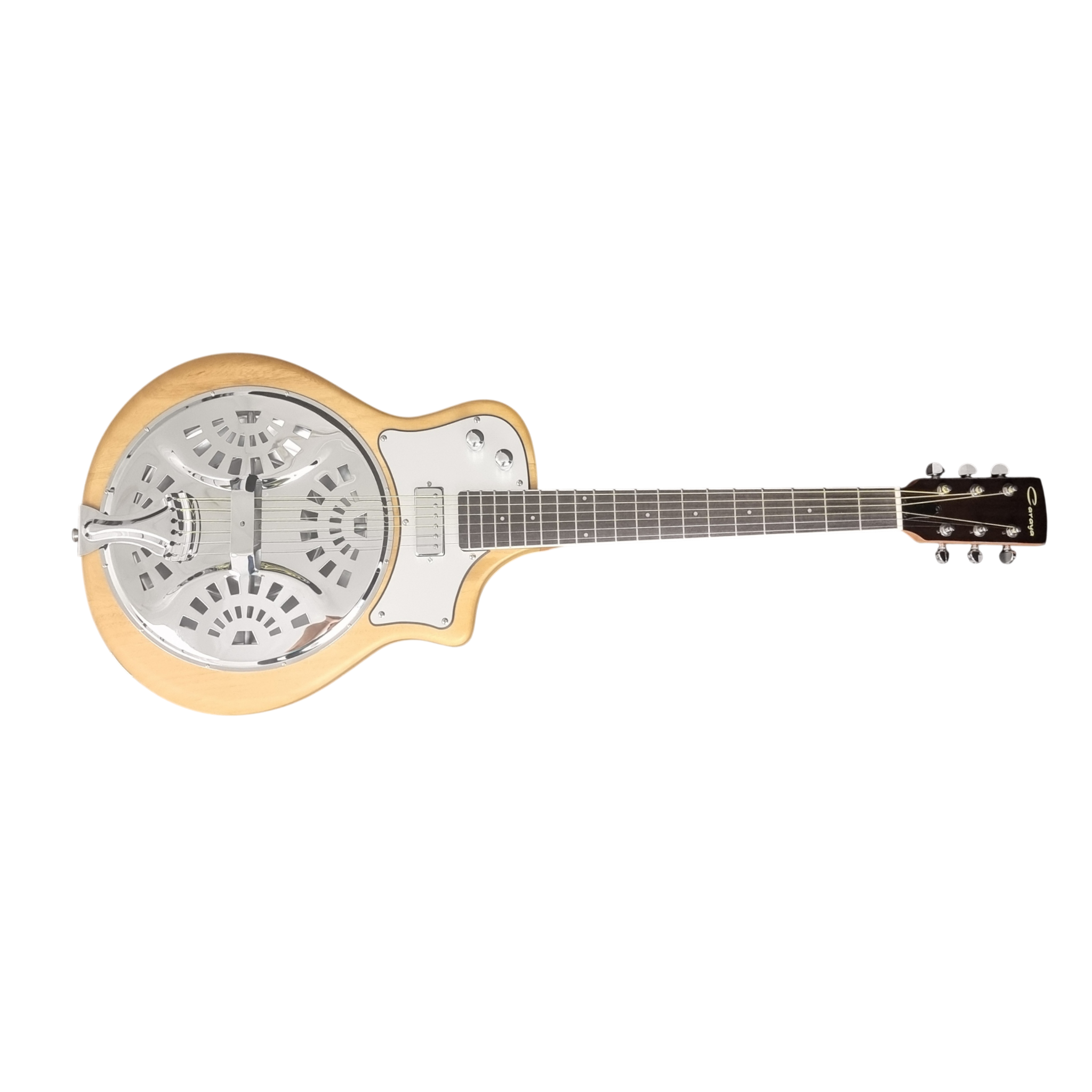 Caraya RE20 Hybrid Resonator Electric-Acoustic Guitar – Paulownia, Satin Natural