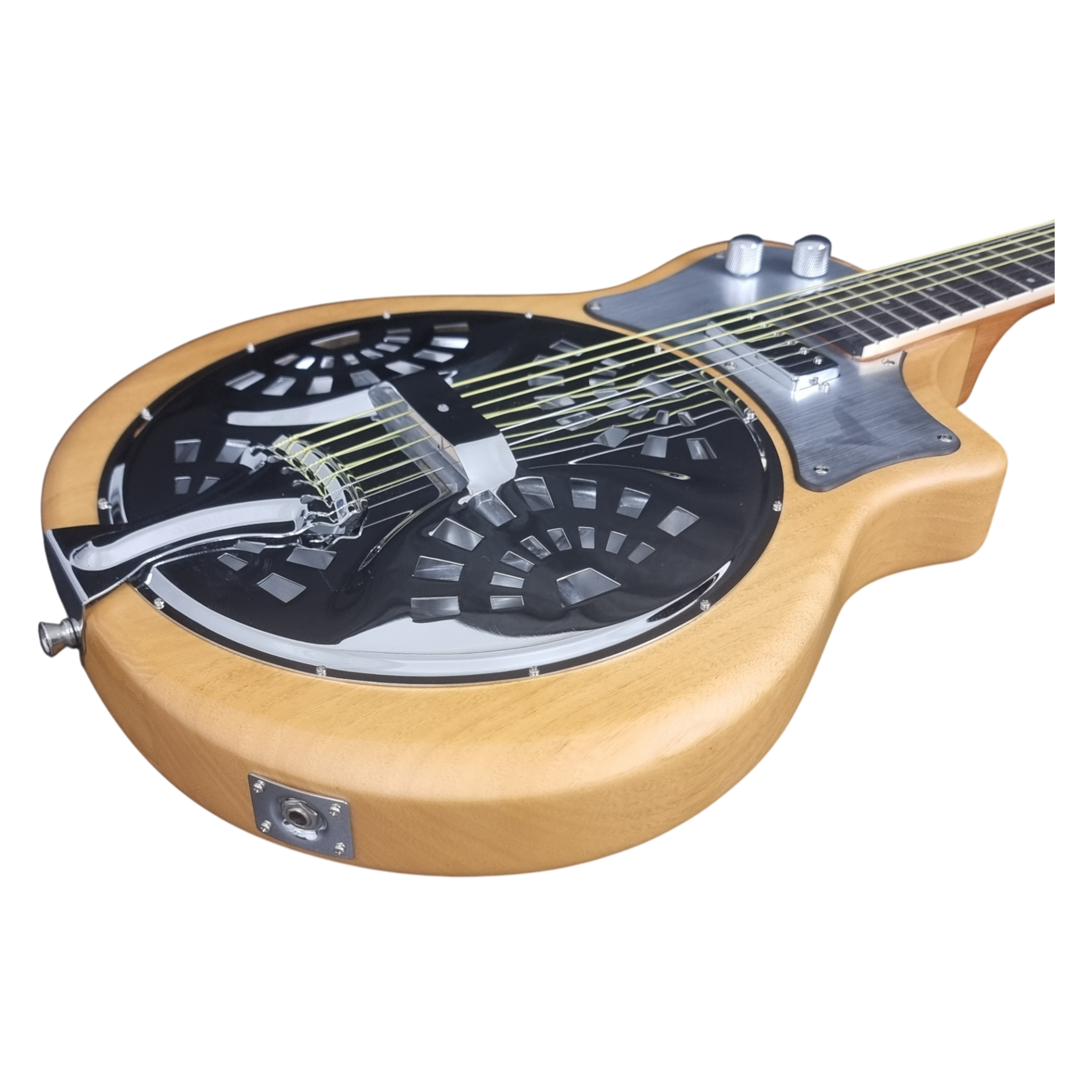 Caraya RE20 Hybrid Resonator Electric-Acoustic Guitar – Paulownia, Satin Natural