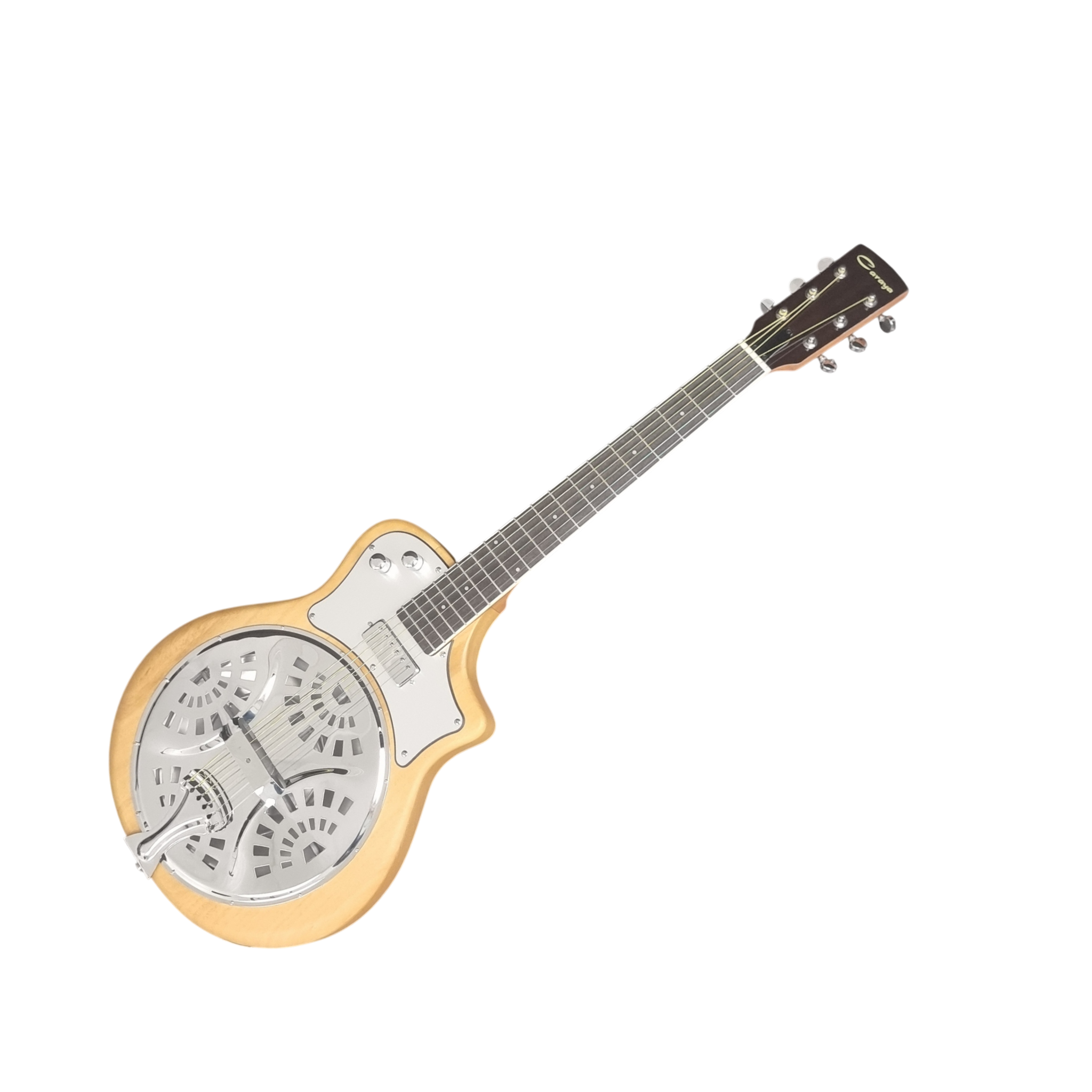 Caraya RE20 Hybrid Resonator Electric-Acoustic Guitar – Paulownia, Satin Natural