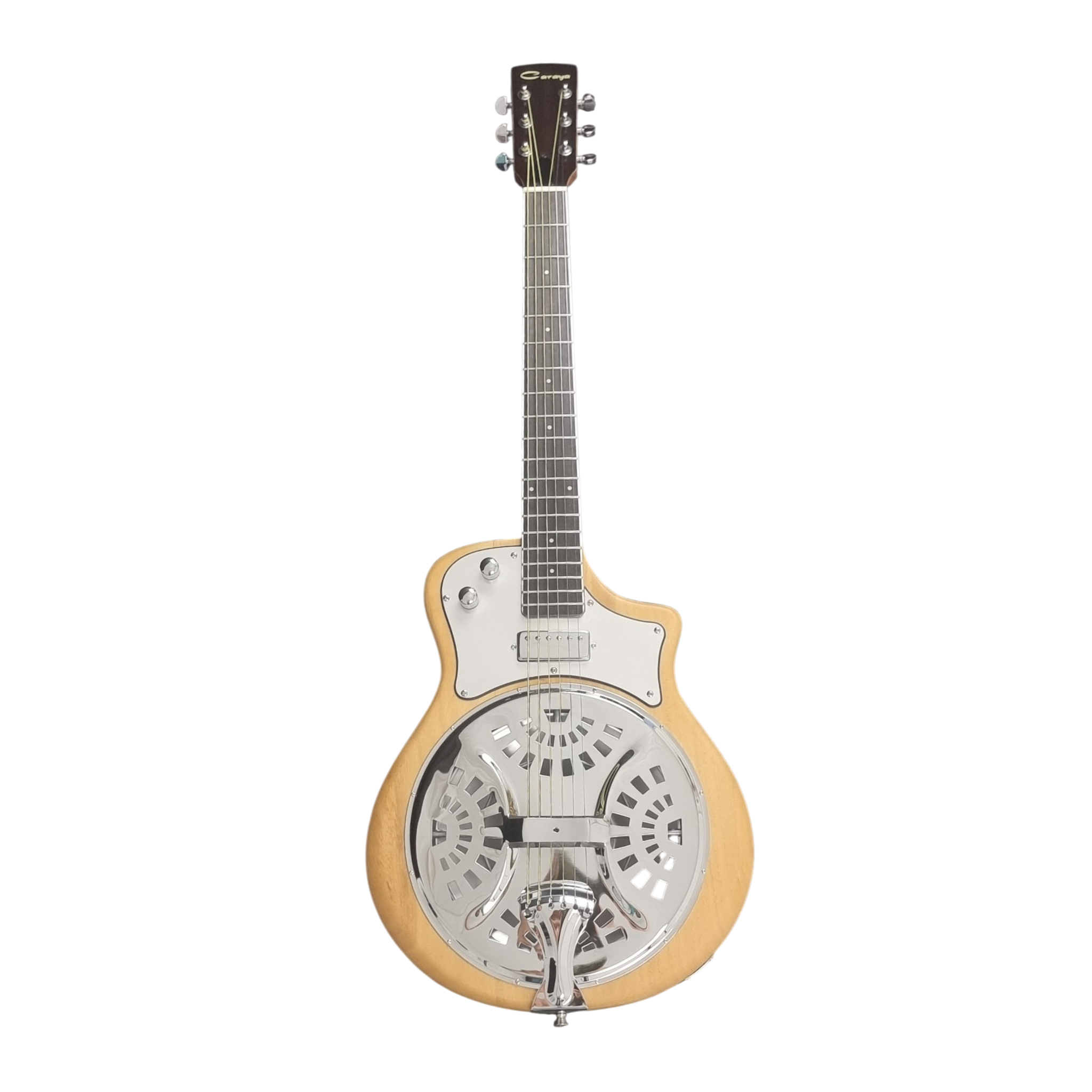 Caraya RE20 Hybrid Resonator Electric-Acoustic Guitar – Paulownia, Satin Natural
