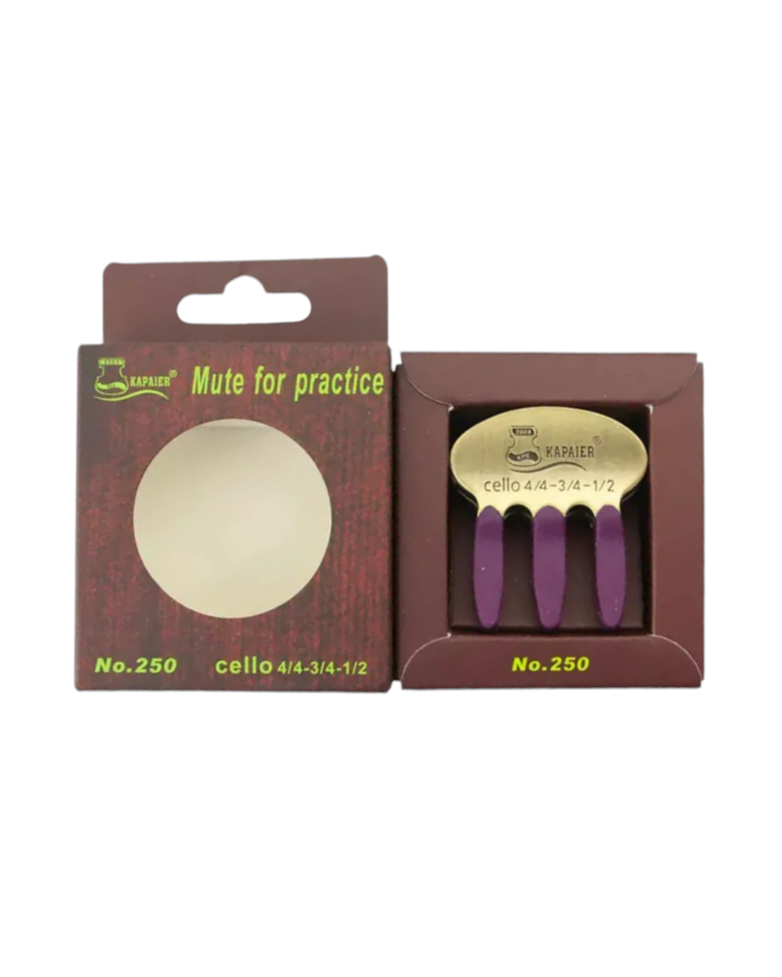 Kapaier Clip-On Brass Cello Mute for 1/2 to 4/4 Size - NO250