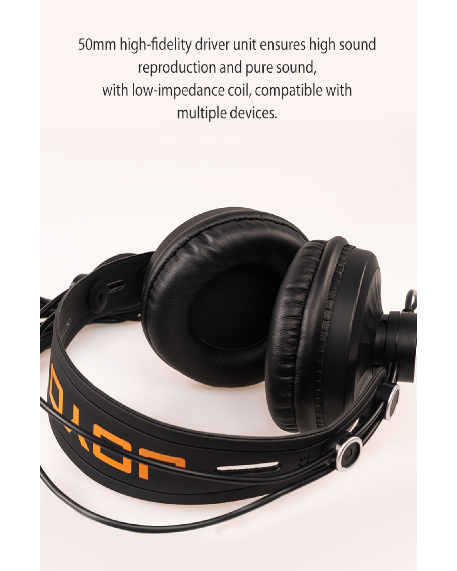 Joyo Comfort Monitor Headphones w/ Built-In Cable & Self-Adjusting Design - JMH02