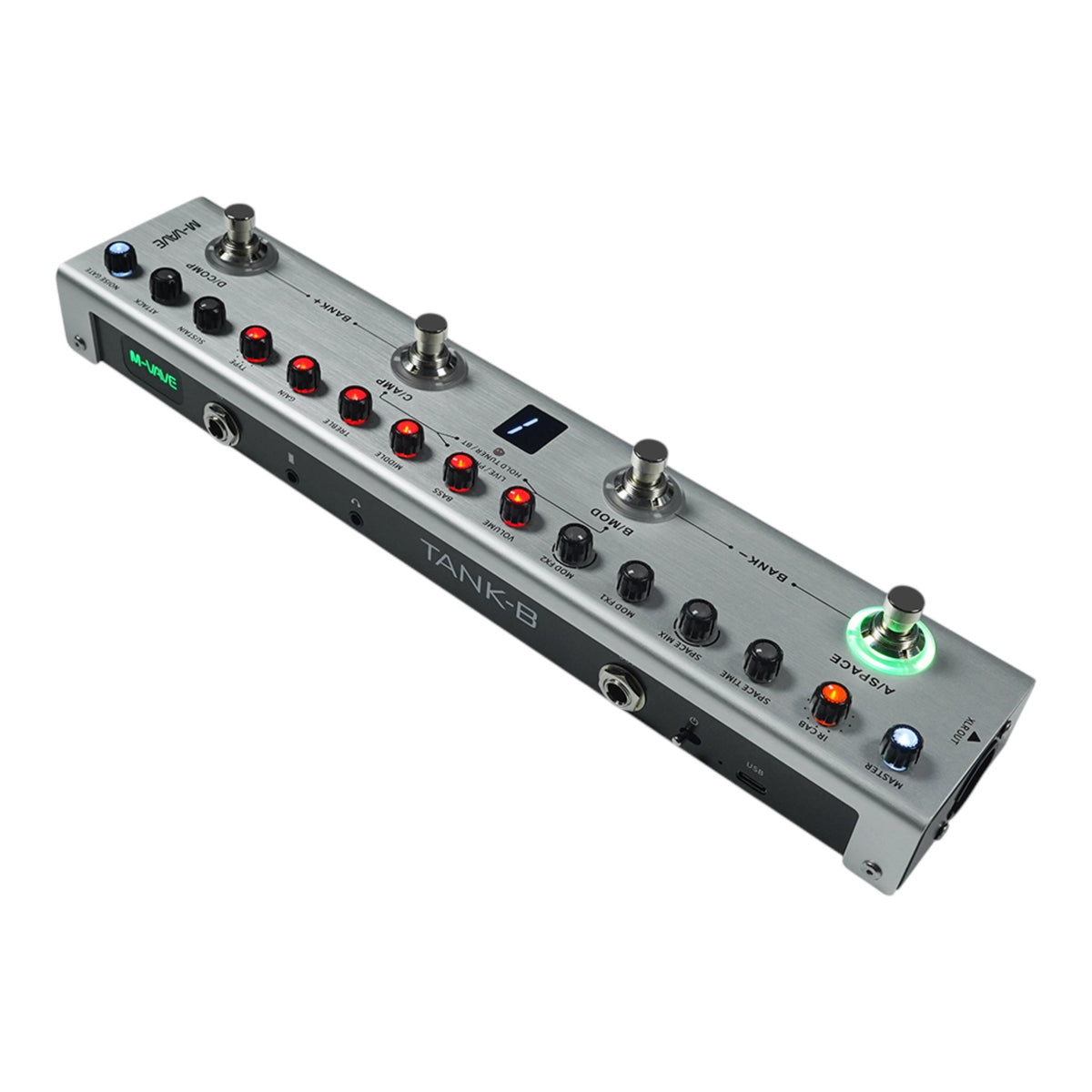 M-VAVE TANKB Rechargable Electric Bass Multi-Effects Processor w/ Built-In Looper & USB Audio Interface