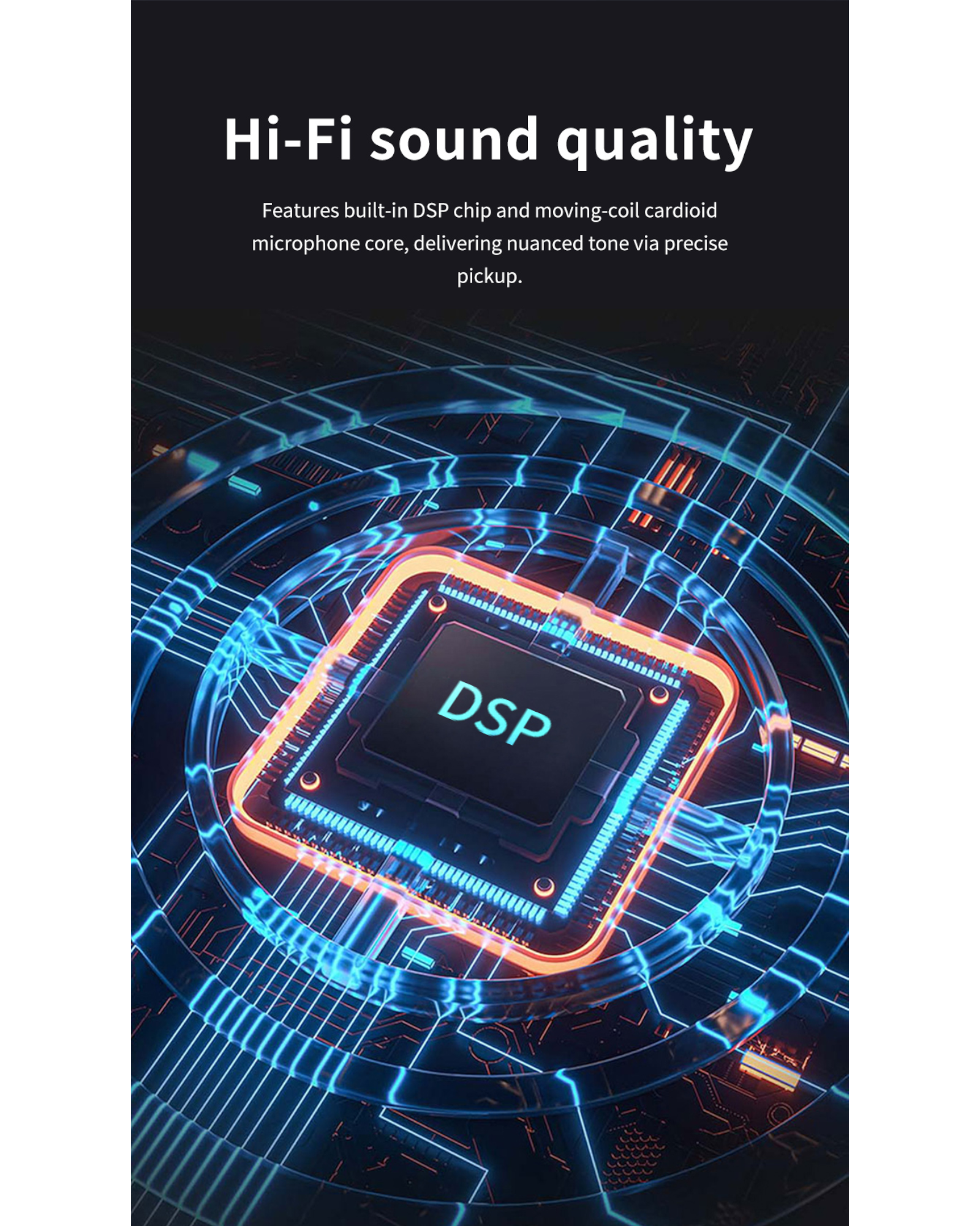 Joyo Wireless Microphone and Receiver w/ Built-in UHF Module & Hard Carry Case - DM2