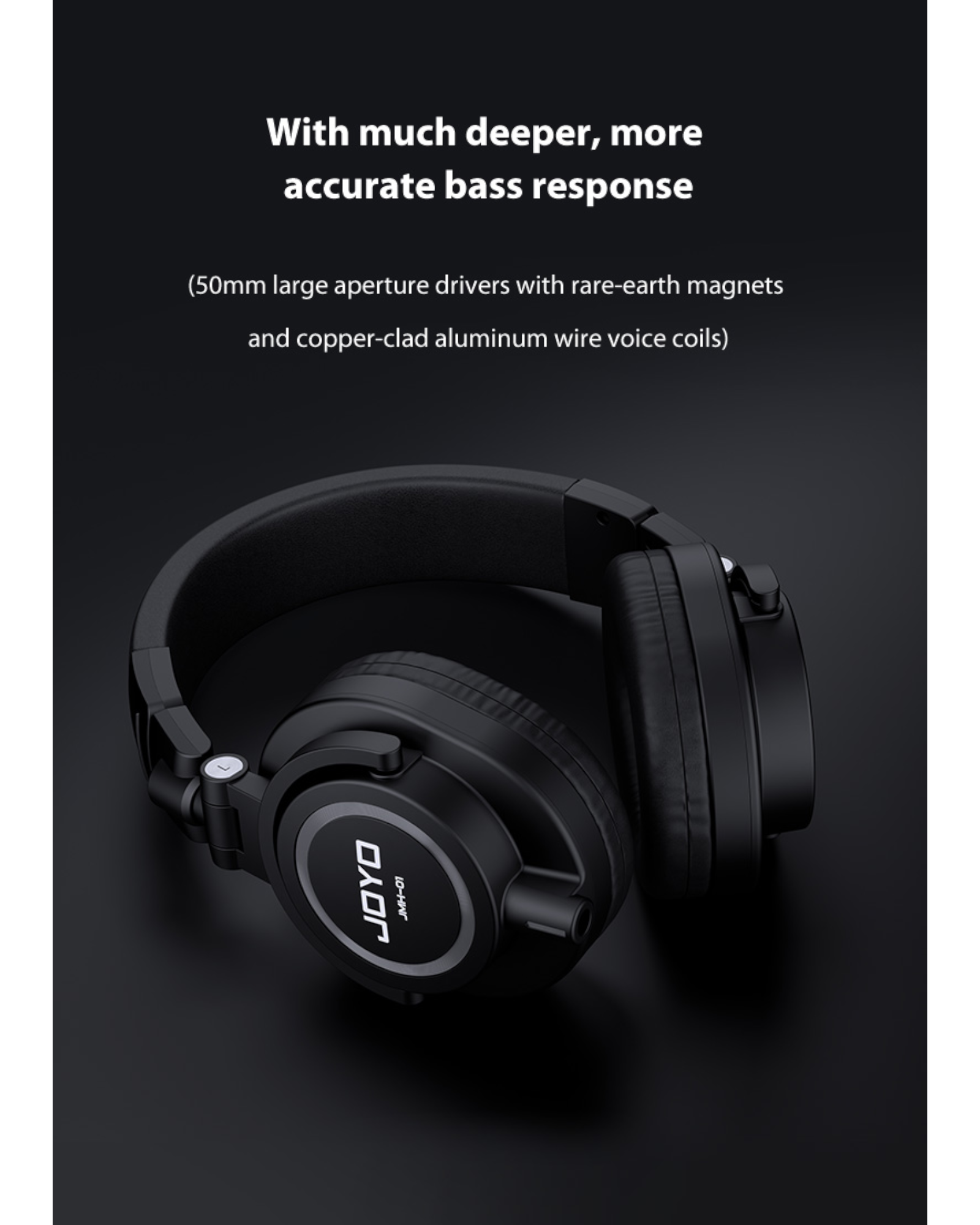 Joyo Professional Monitor Headphones w/ Built-In Retractable Cable & Swivelling Design - JMH01