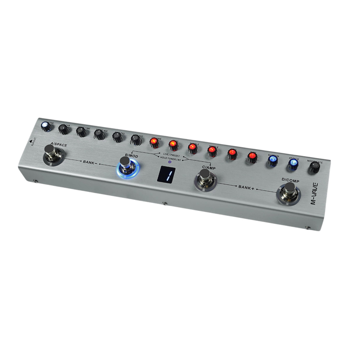 M-VAVE TANKB Rechargable Electric Bass Multi-Effects Processor w/ Built-In Looper & USB Audio Interface