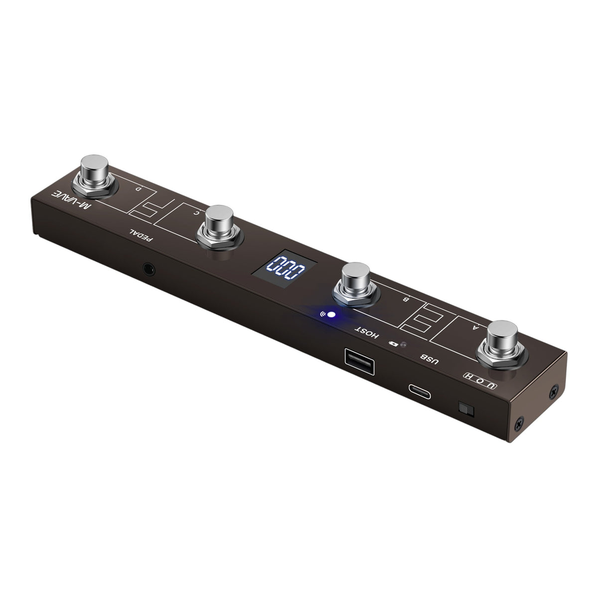 M-VAVE CHOCOLATEPLUS Wireless 4-Switch MIDI Foot Controller w/ Built-In MIDI Host Interface & Customisable Banks
