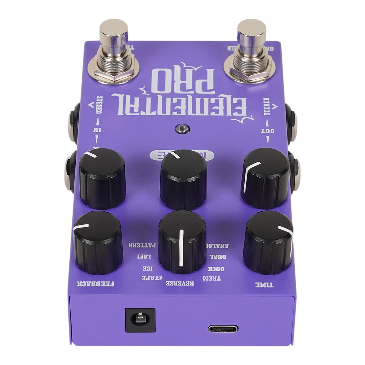 M-VAVE ELEMENTALPRO Stereo Digital Delay Effects Pedal w/ HOLD Sustain & Tap Tempo