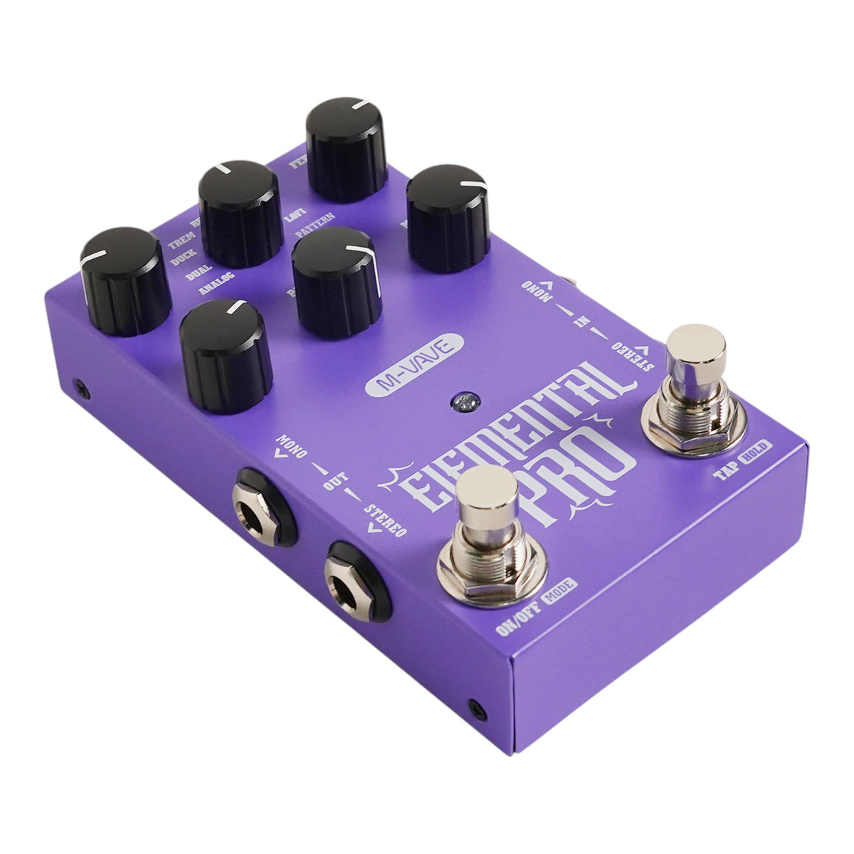 M-VAVE ELEMENTALPRO Stereo Digital Delay Effects Pedal w/ HOLD Sustain & Tap Tempo