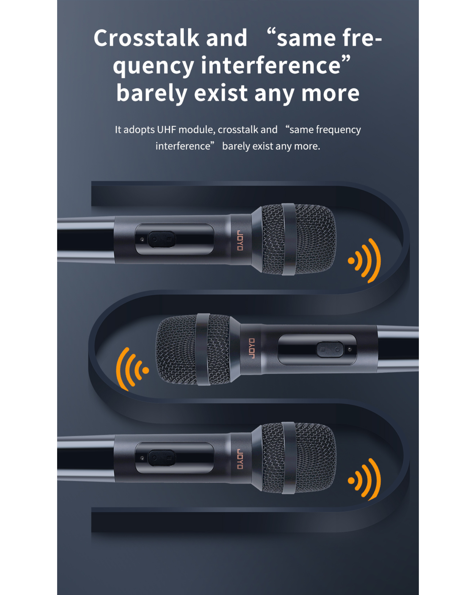 Joyo Wireless Microphone and Receiver w/ Built-in UHF Module & Hard Carry Case - DM2