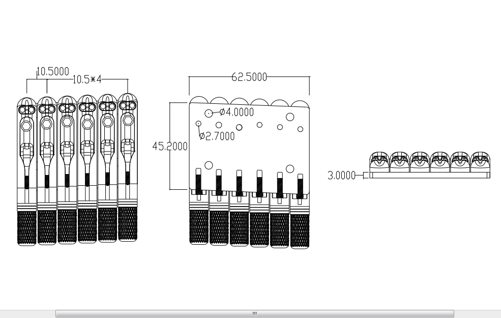KOLOSS AVIATORII6F Fixed Bridge for Headless 6-String Electric Guitars