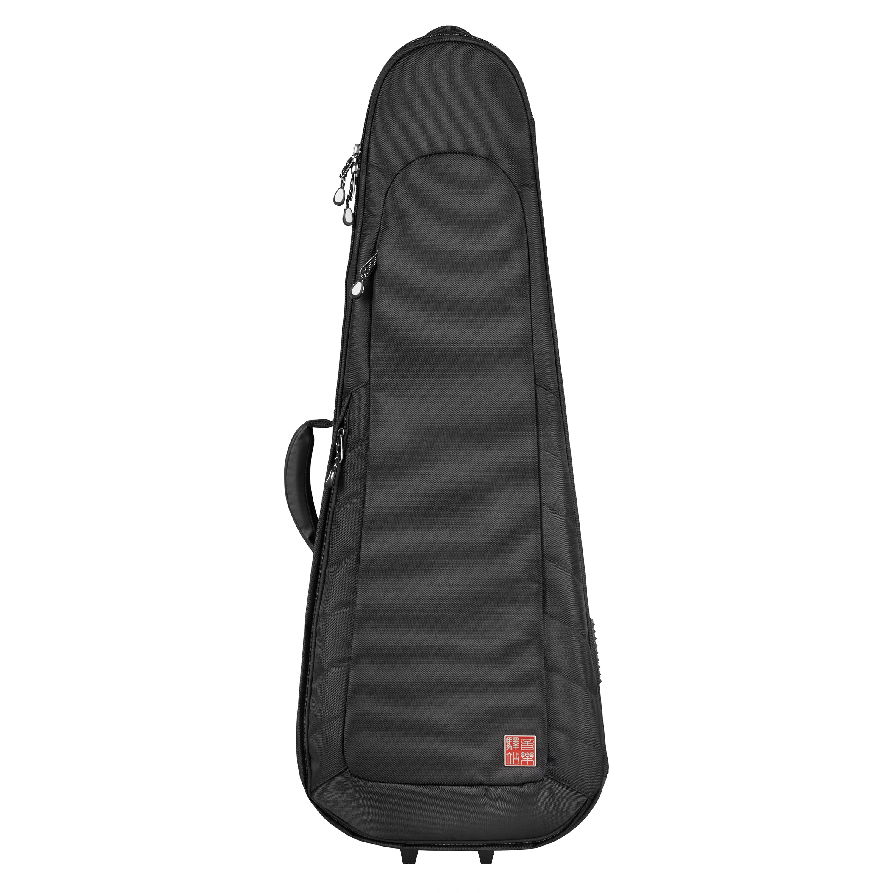 Music Area AA31 30mm Padded Weather-Proof Reinforced ABS Hard Shell Dual Electric Guitar Case w/ Wheels - AA312EGBLK