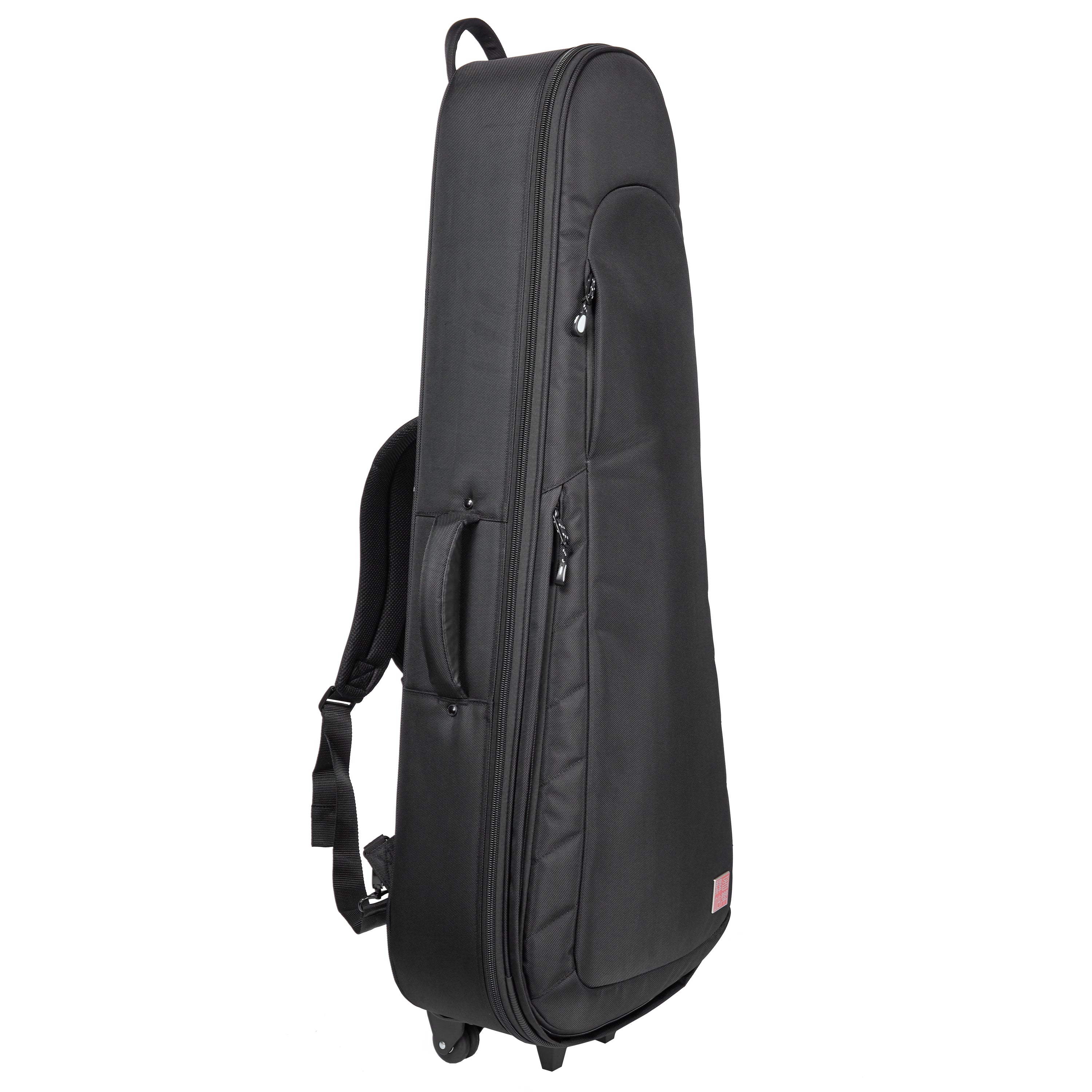 Music Area AA31 30mm Padded Weather-Proof Reinforced ABS Hard Shell Dual Electric Guitar Case w/ Wheels - AA312EGBLK