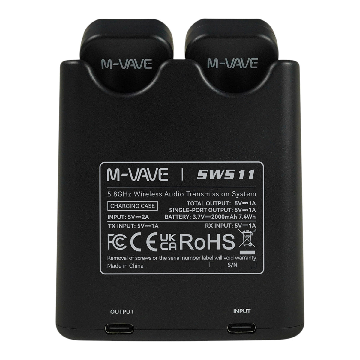 M-VAVE SWS11 Wireless 5.8GHz Audio Transmitter & Reciever System w/ 24-bit Lossless Audio, 3ms Latency & Charging Case