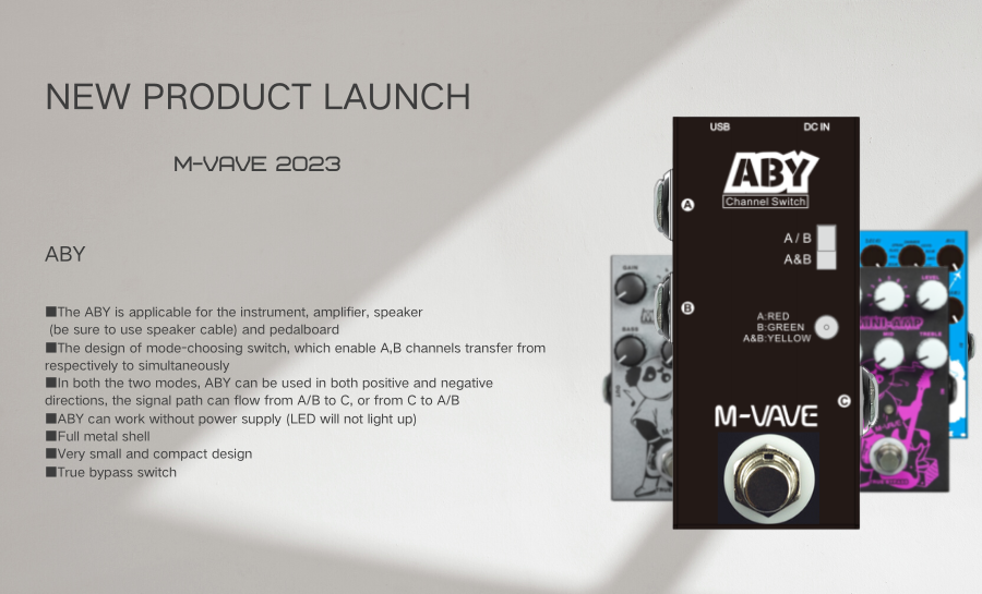 Electric Guitar Effect Pedal ABY Line Channel Pedal with Bonus Patch Cables - ABYP014015M - model ABY