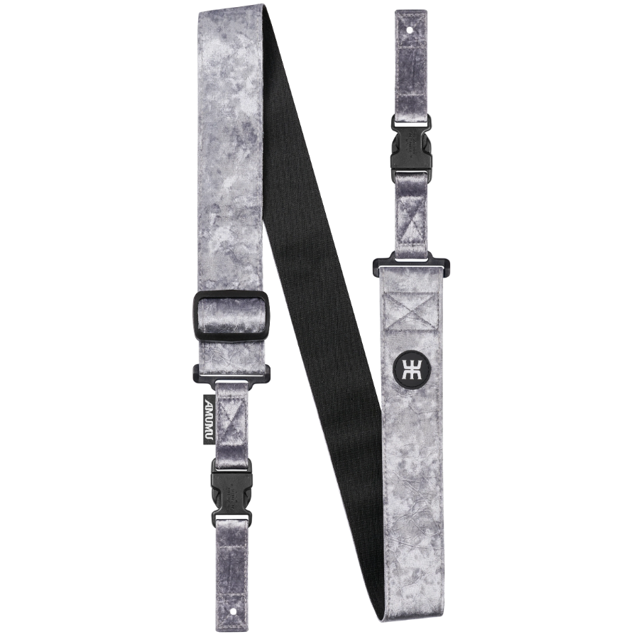 AMUMU® SNAPLOCK™ Pro Velvet Silver Guitar Strap - Ultimate Security & Durability for Dynamic Performance