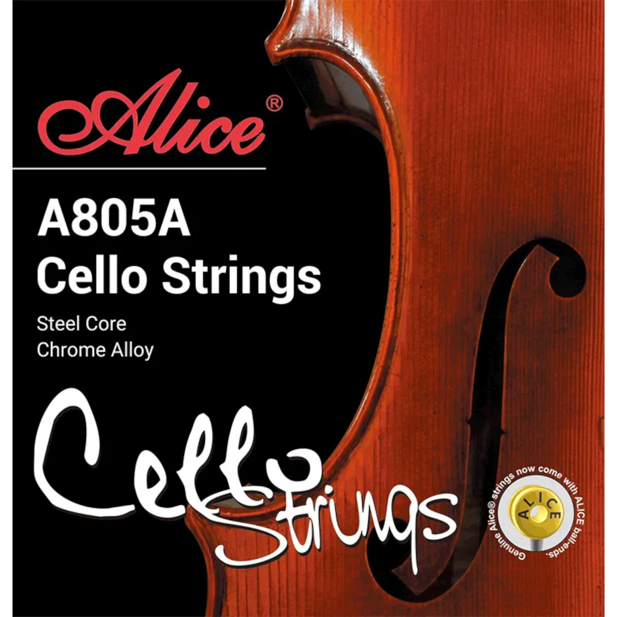 Alice A805A Steel Core Chrome Alloy Cello String Set