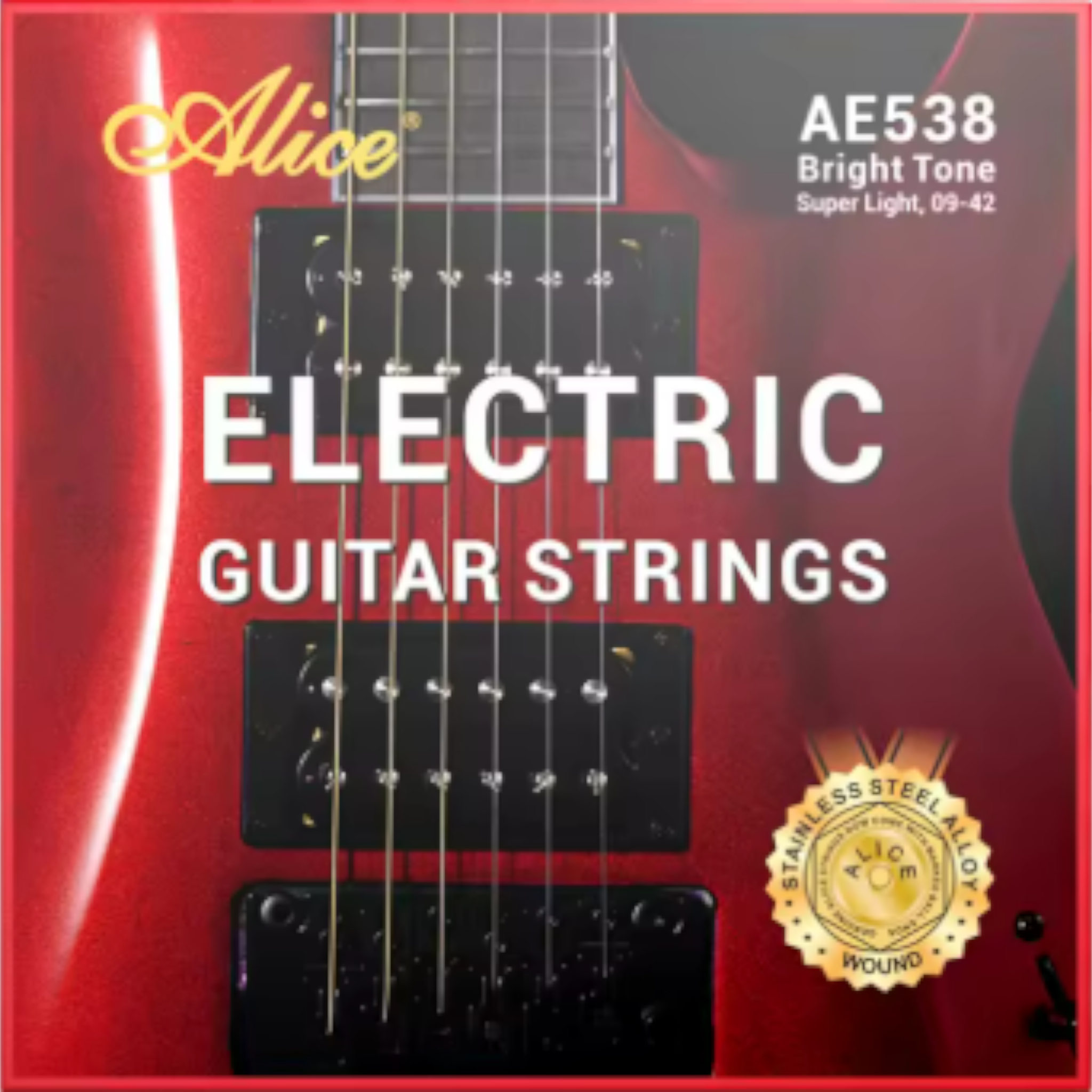 Alice AE538SL 09-42 Hexagonal Steel Core Stainless Steel Alloy Electric Guitar Strings