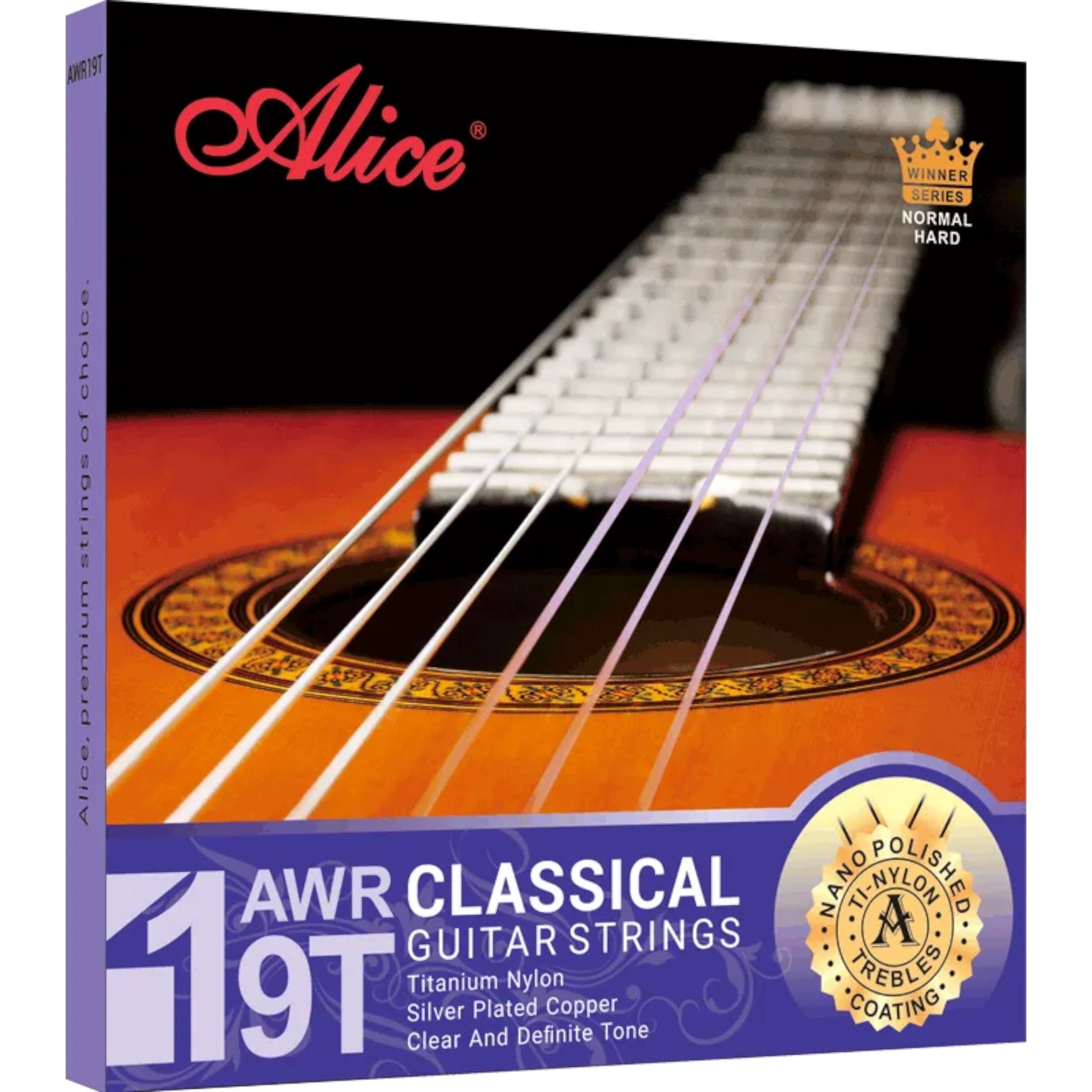 Alice AWR19TH 28-46 Hard Tension Titanium Nylon Classical Guitar Strin ...