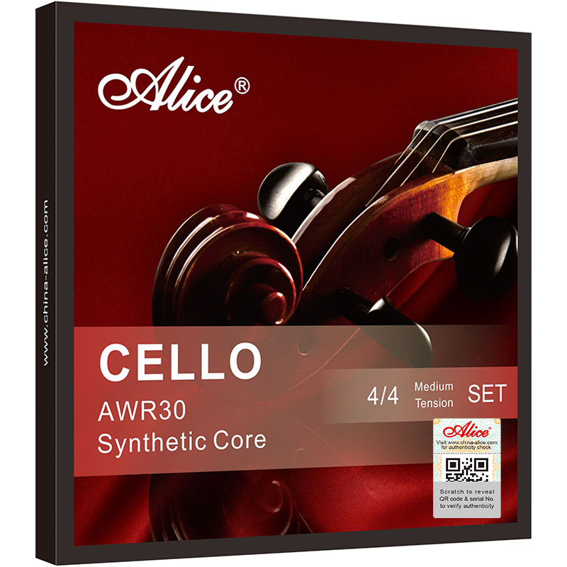 Alice AWR30 Multifilament Synthetic Core, Ni-Cr Winding Cello String Set