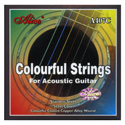 Alice A407C Colorful Acoustic Guitar Strings - Multi-Colored Steel String Set