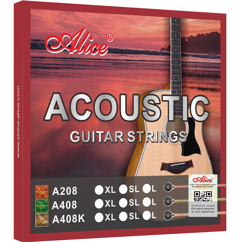 Alice A408KSL Acoustic Guitar Strings Light Stainless Steel Anti-rust
