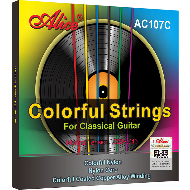 Alice AC107C Professional Colorful Classical Guitar Nylon Strings 0.028 ~ 0.043