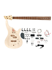 B325DIY Solid Okoume body Electric Bass Guitar DIY Kit w/Bonus Picks