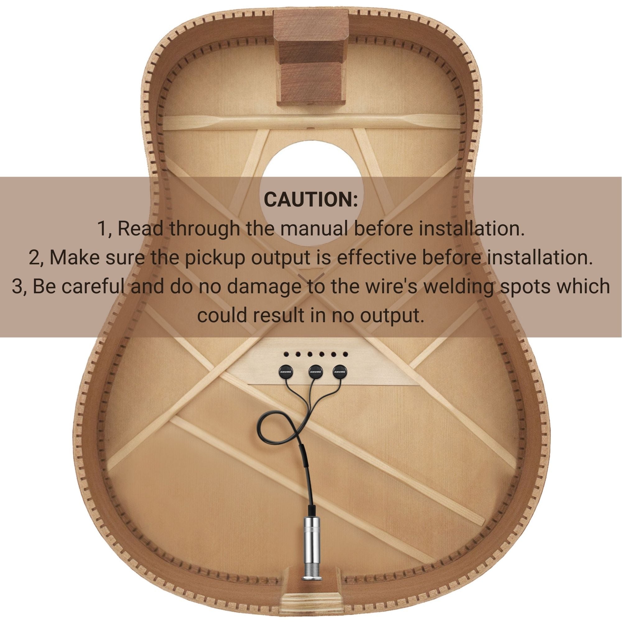 Amumu BOUNTIFUL™ Acoustic Guitar Contact Microphone Pickup System