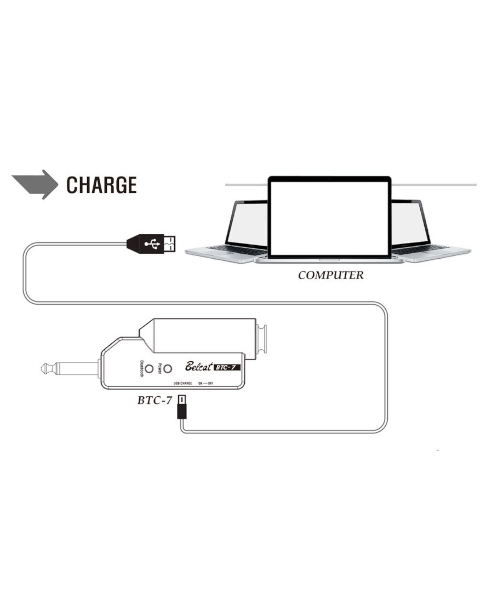 Belcat BTC-7 Bluetooth Receiver Digital Transmission System-Rechargeable