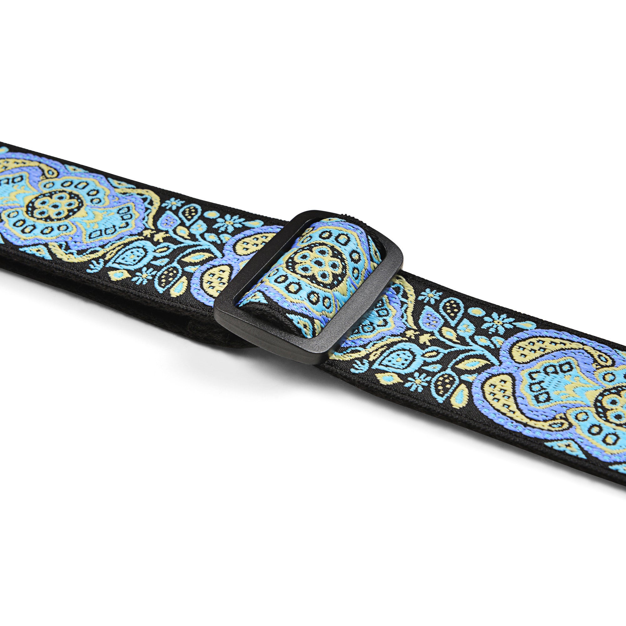 Amumu CO04EBL Hootenanny Embroidery Guitar Strap Blue Cotton