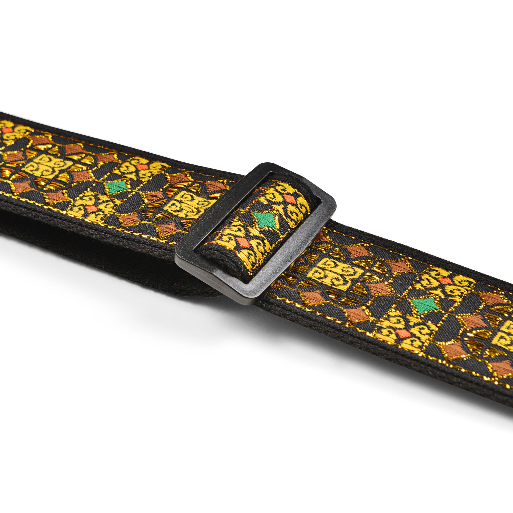 Amumu CO07EGD Shiny Gold Thread Embroidery Cotton Guitar Strap