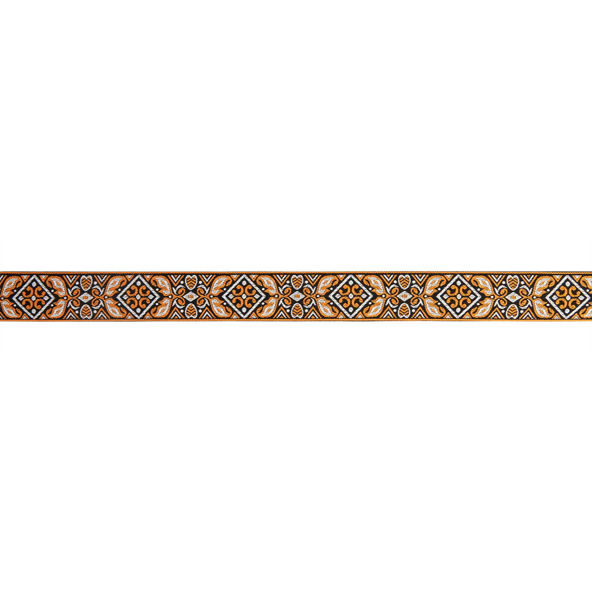 Amumu CO09JYL Vintage Embroidery Guitar Strap Orange Cotton