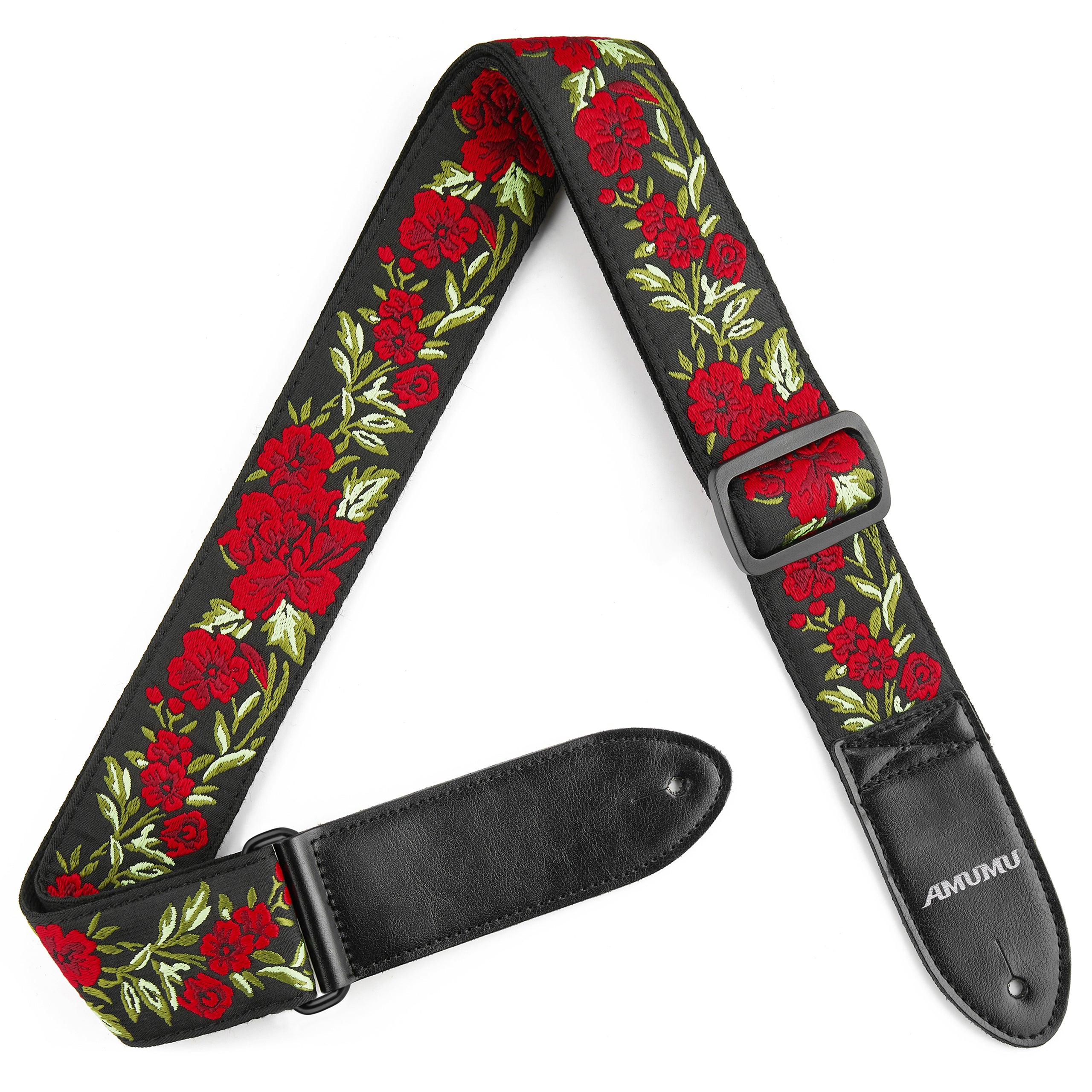 Amumu CO22JRD Rose Flower Guitar Strap