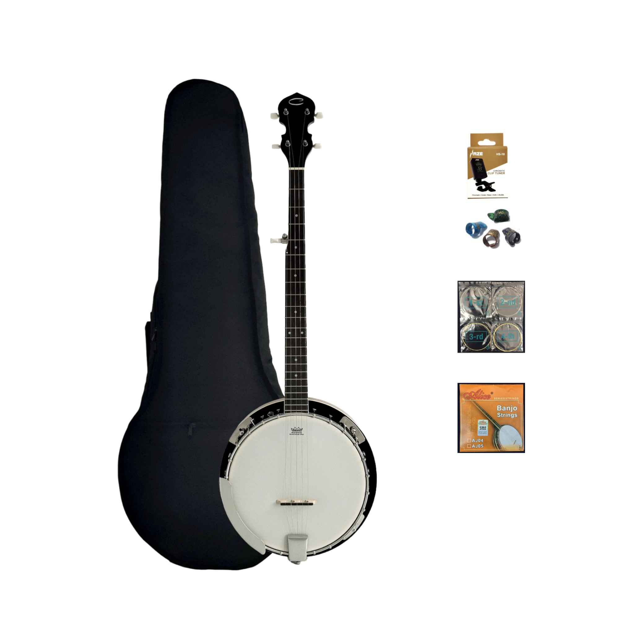 Caraya 5-String Mahogany Body Resonator Banjo - Natural BJ005EQ1