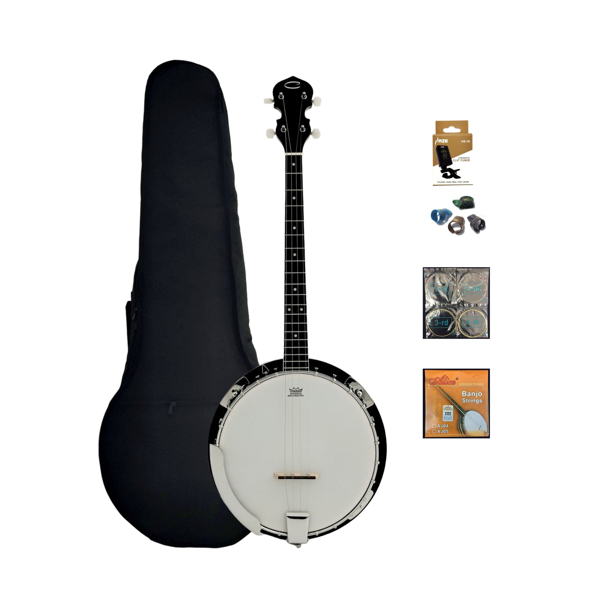 Caraya 4-String Mahogany Body Resonator Tenor Banjo with 19 fret - Natural BJ004EQ2