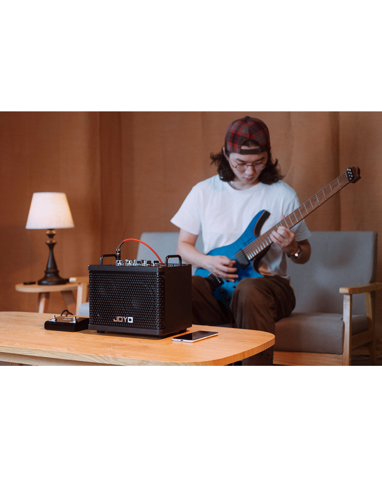 Joyo DC15S, The Ultimate 15W Portable Amp with Built-In Effects, Drum Machine, and Battery Power for Electric & Acoustic Guitar