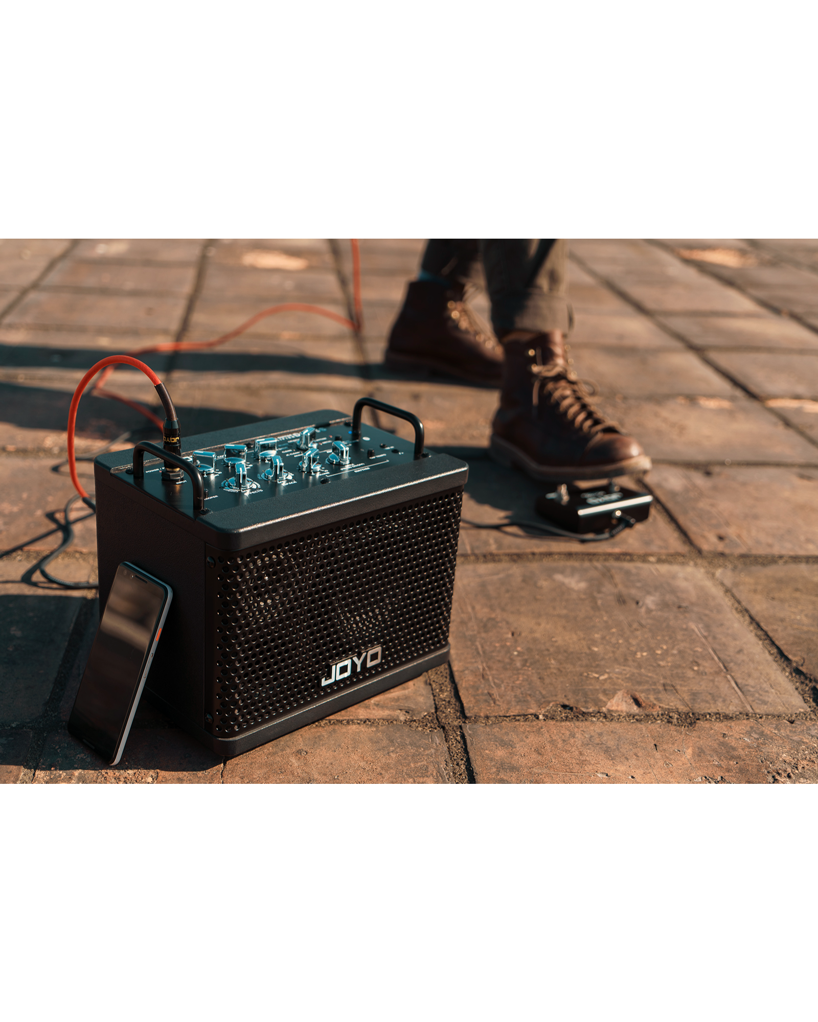 Joyo DC15S, The Ultimate 15W Portable Amp with Built-In Effects, Drum Machine, and Battery Power for Electric & Acoustic Guitar